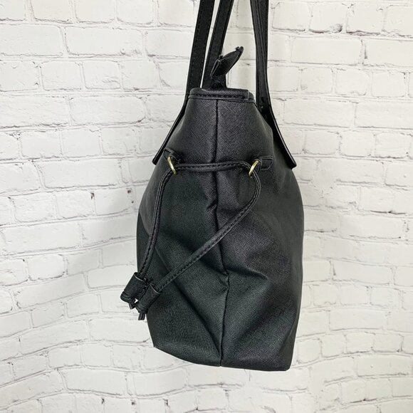 MARC FISHER FAUX LEATHER BLACK TOTE BAG PURSE - Picture 6 of 10